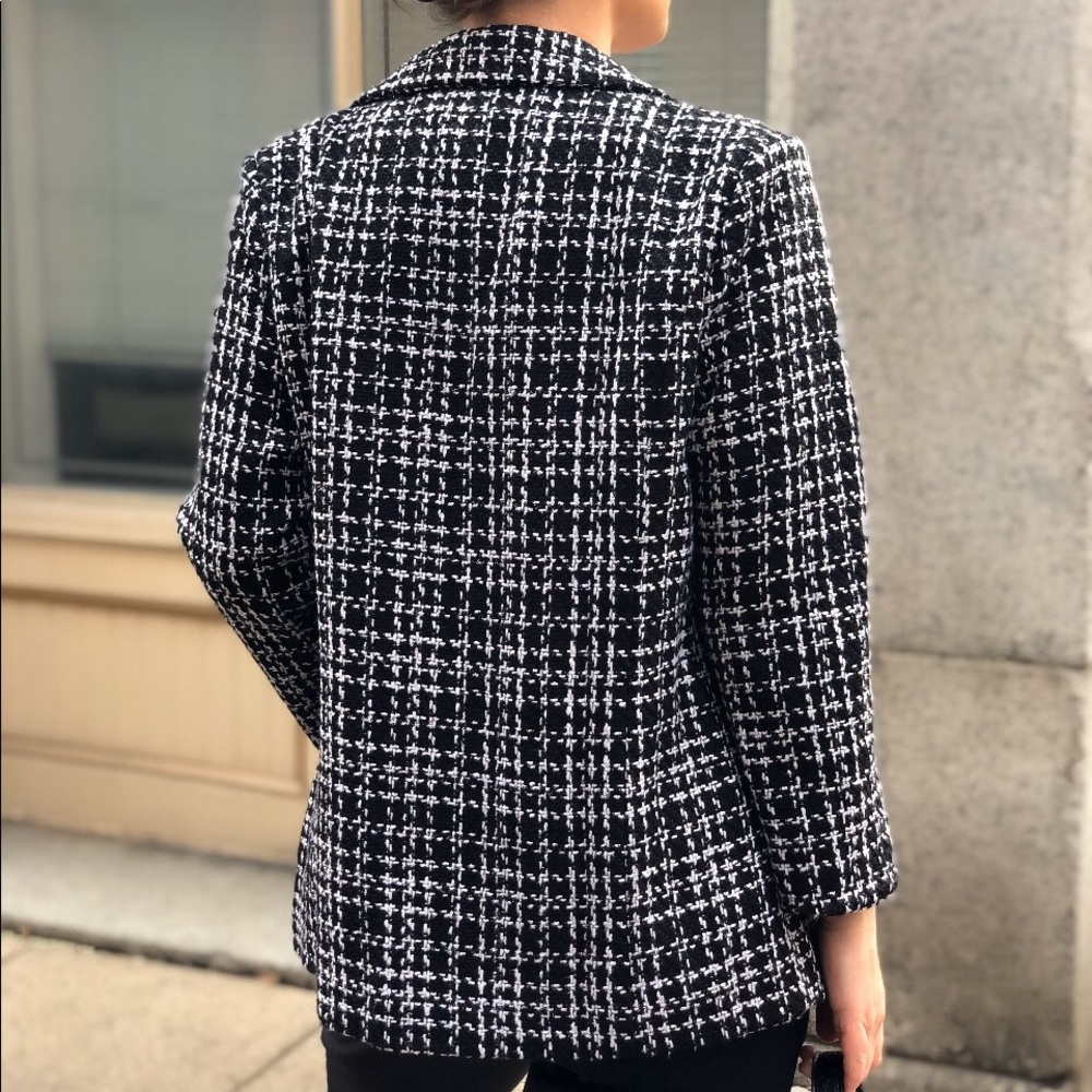 Honey Punch Tweed Blazer - Black & White - Picture 6 of 8